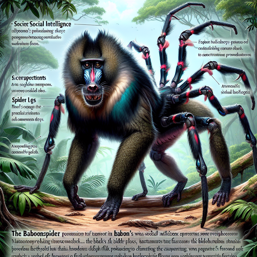 Baboonspider, an AI-generated hybrid of Baboon and Spider