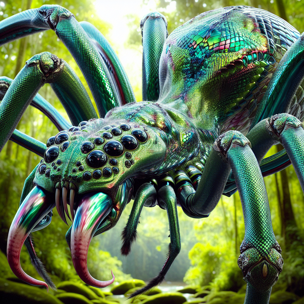Serpentrider, an AI-generated hybrid of Snake and Spider