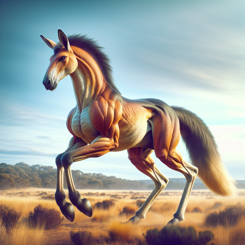 Kangorser, an AI-generated hybrid of Kangaroo and horse