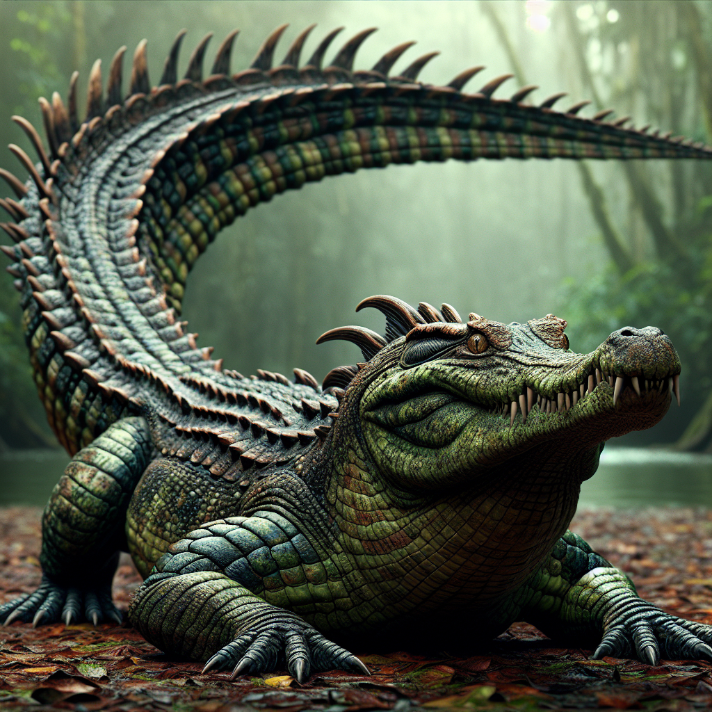 Crocogator, an AI-generated hybrid of Crocodile and Alligator