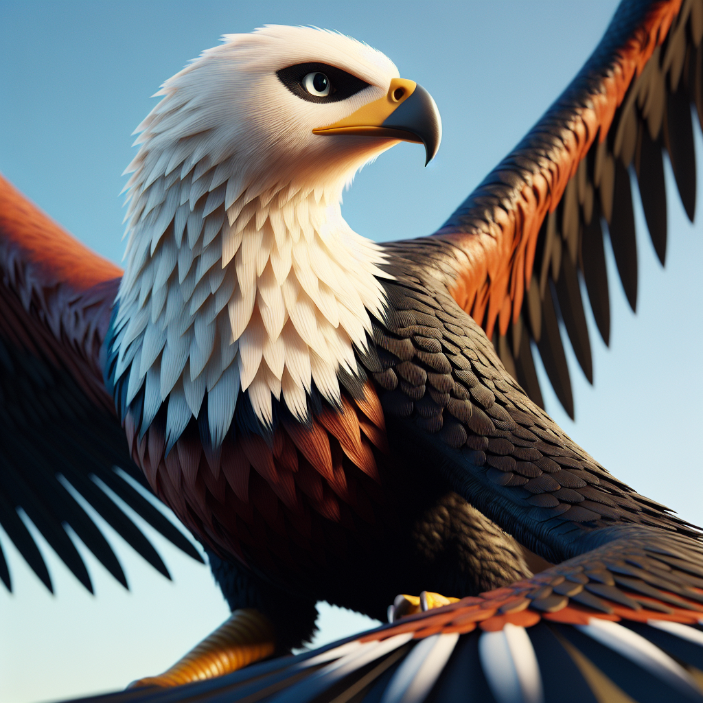 Baldfalcon, an AI-generated hybrid of Bald Eagle and falcon