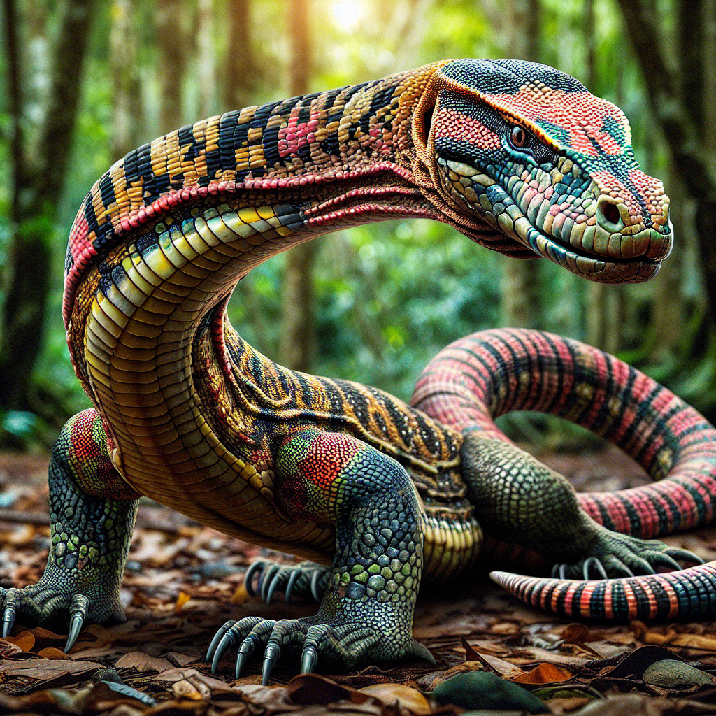 CobraDragon, an AI-generated hybrid of Cobra and Komodo Dragon