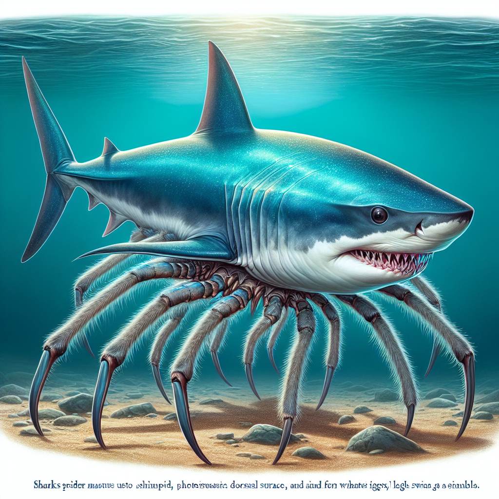 Sharkspider, an AI-generated hybrid of Spider and Shark