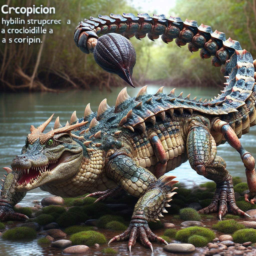 Crocopion, an AI-generated hybrid of Crocodile and Scorpion
