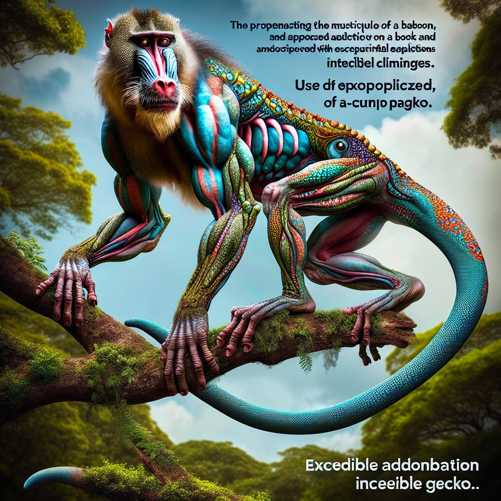 Babeko, an AI-generated hybrid of Baboon and Gecko