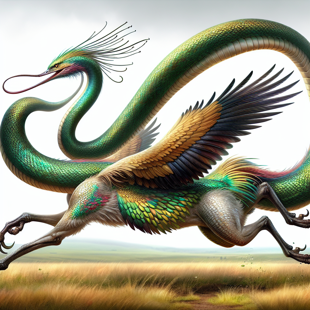 Ostrisnake, an AI-generated hybrid of Ostrich and Snake
