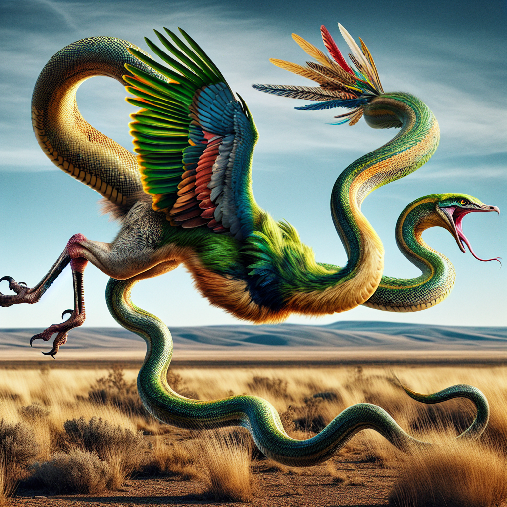 Ostrisnake, an AI-generated hybrid of Ostrich and Snake