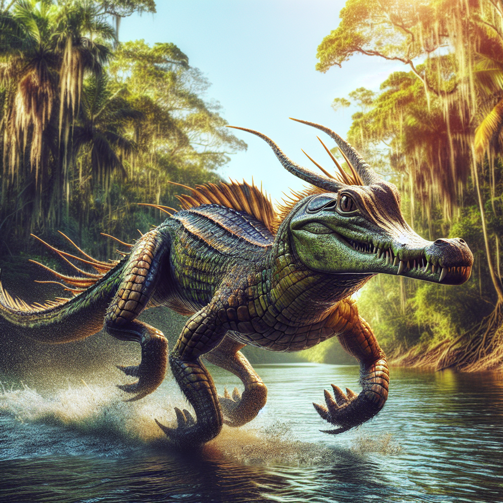 Allantelope, an AI-generated hybrid of Alligator and Antelope