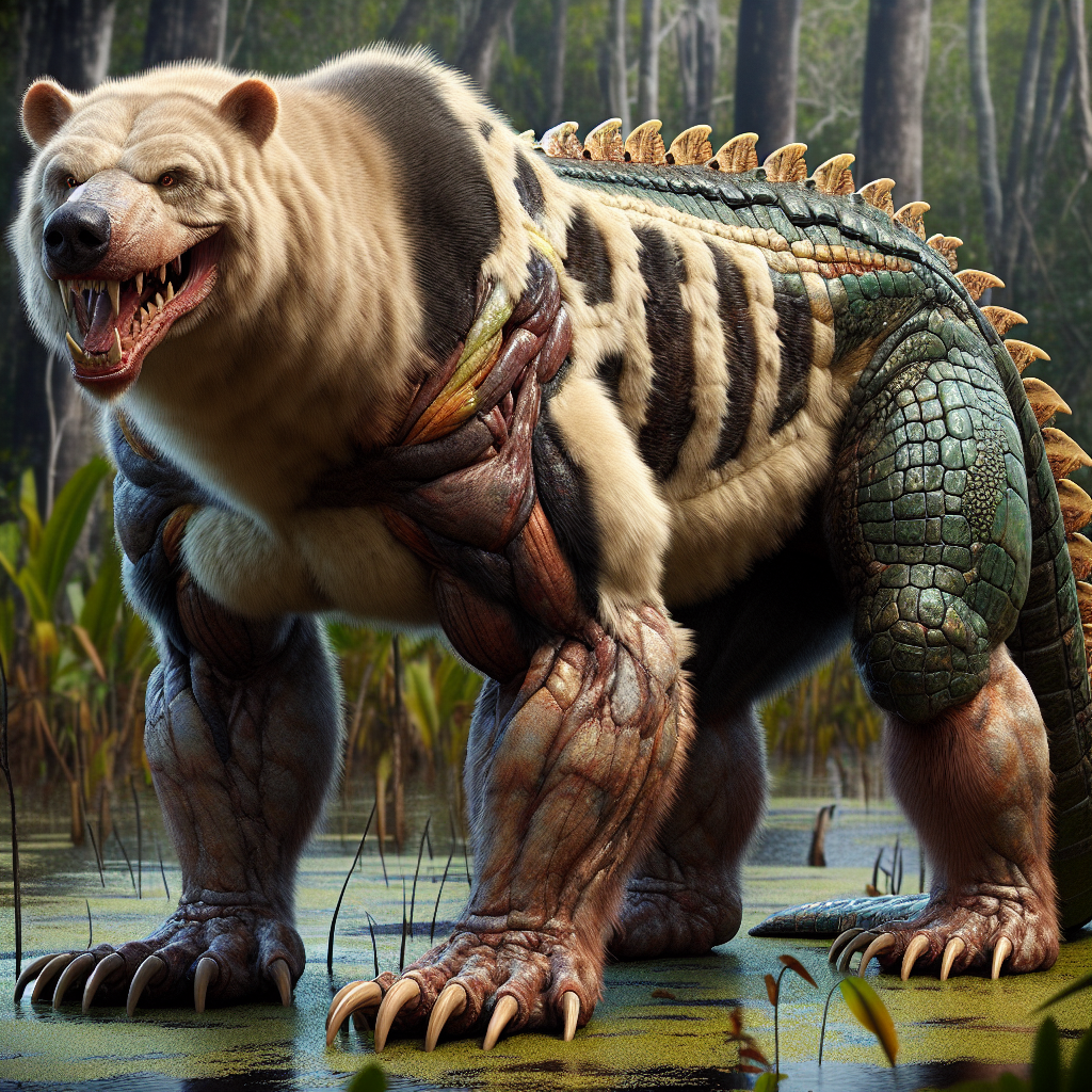 AlliBear, an AI-generated hybrid of Alligator and Bear