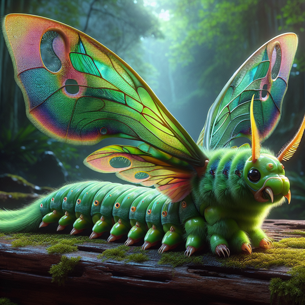Batpillar, an AI-generated hybrid of Bat and Caterpillar