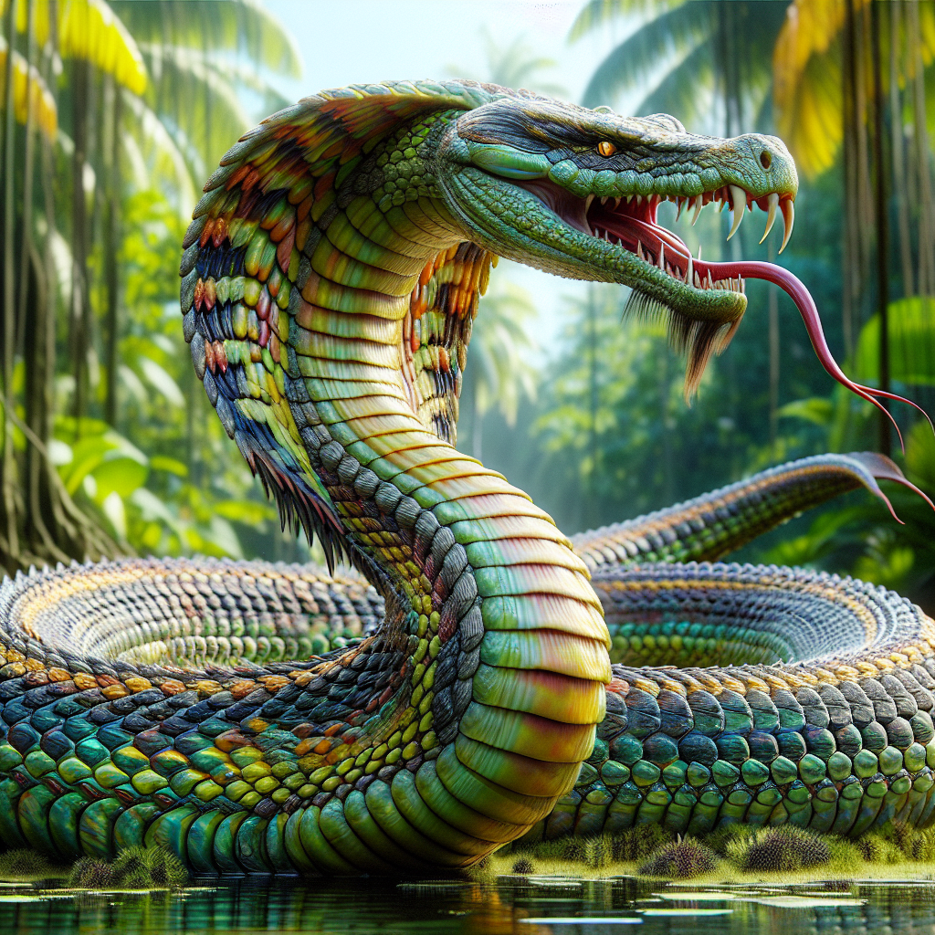 Crocobra, an AI-generated hybrid of Cobra and Crocodile