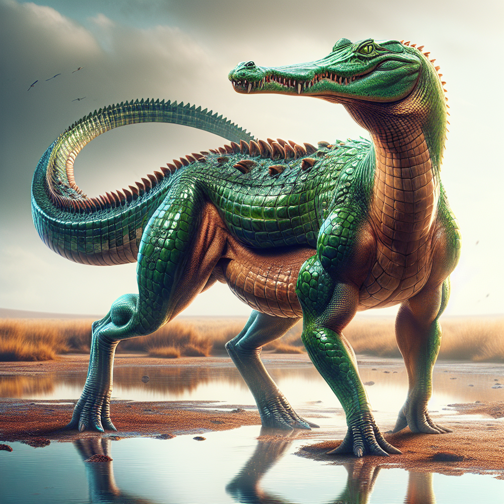 AlliCamel, an AI-generated hybrid of Alligator and Camel