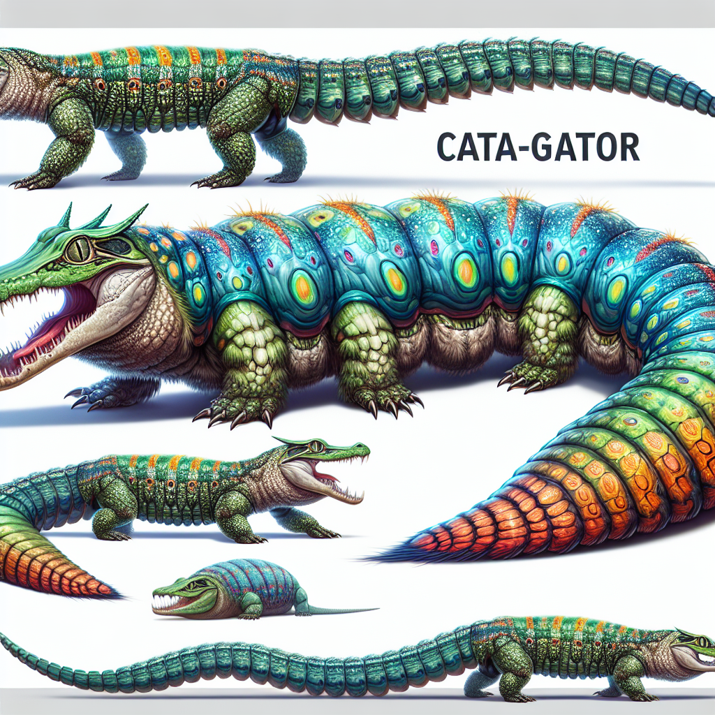 Cata-gator, an AI-generated hybrid of Alligator and Caterpillar