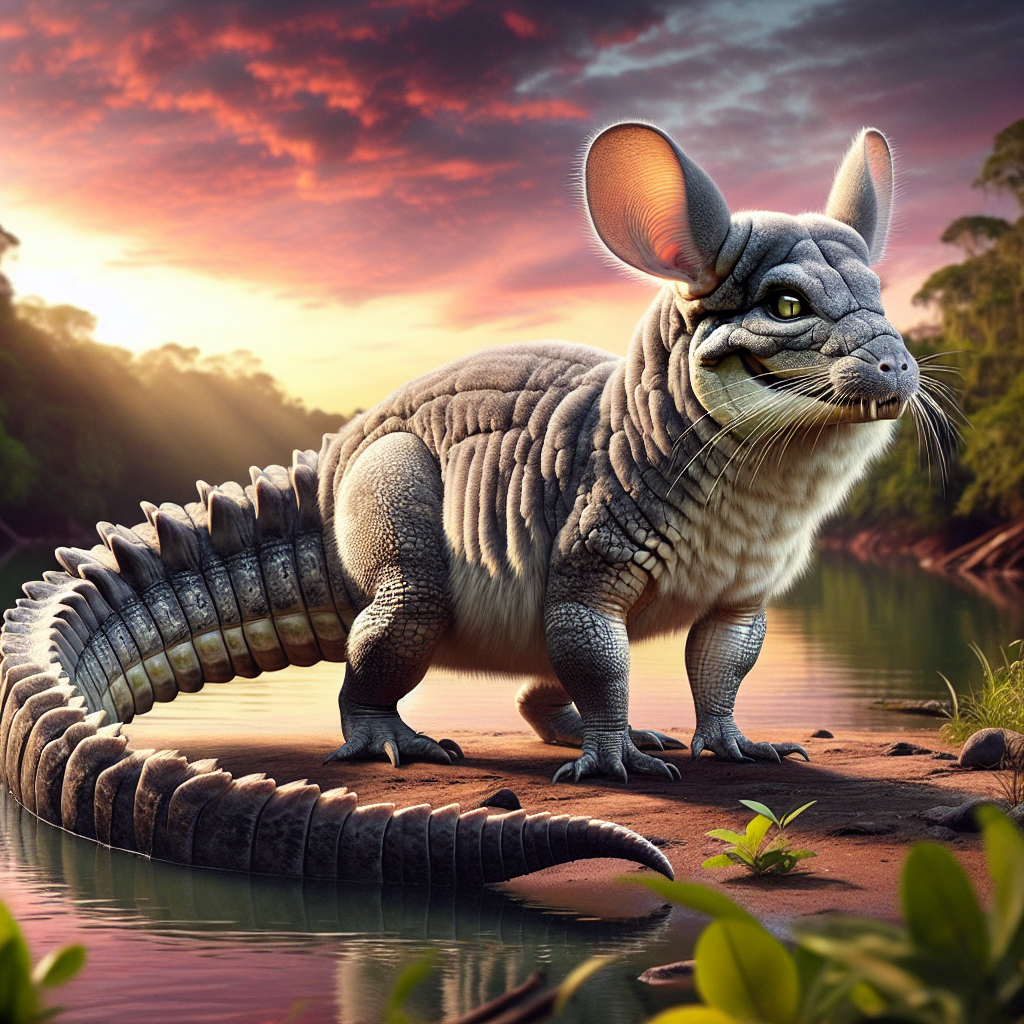 Chinchigator, an AI-generated hybrid of Alligator and Chinchilla