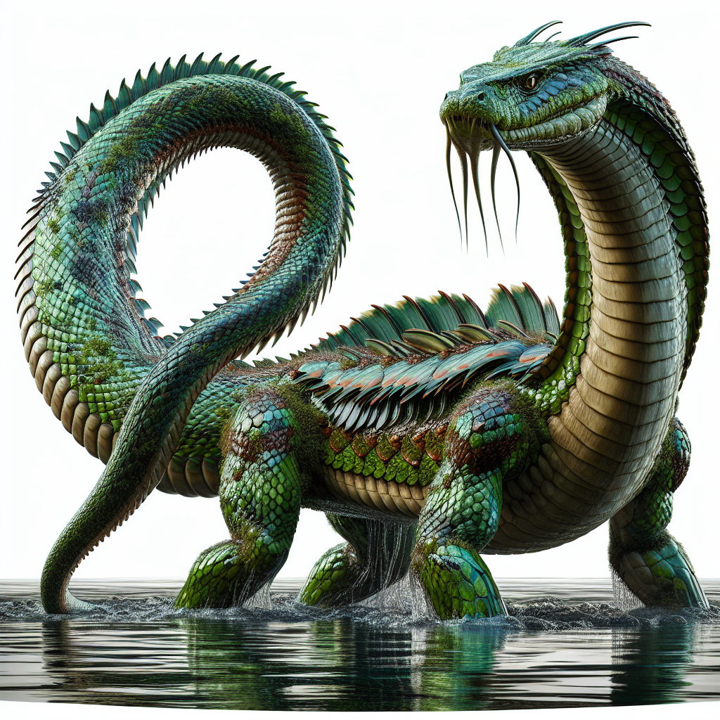CobraGator, an AI-generated hybrid of Alligator and Cobra