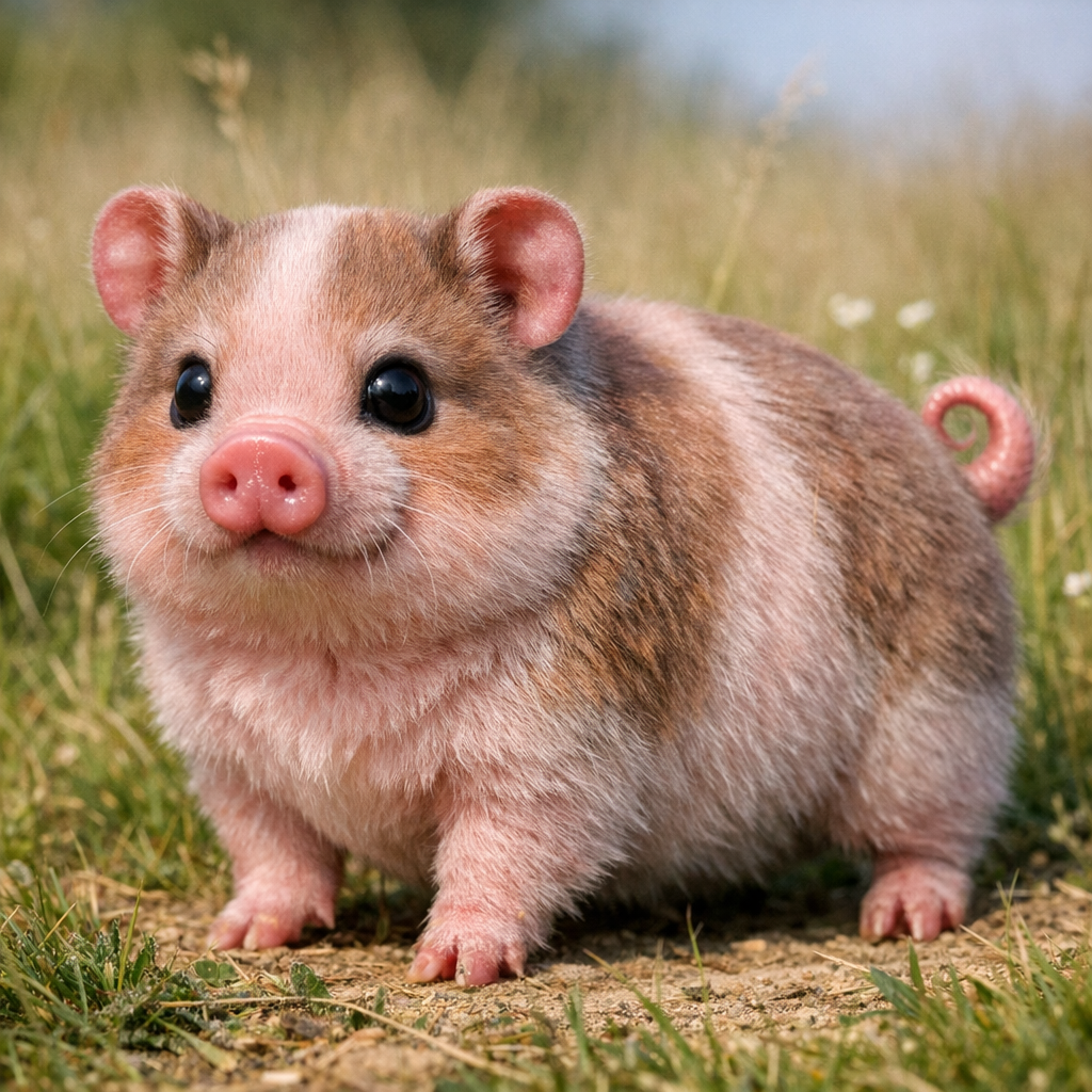 Pighamster, an AI-generated hybrid of Pig and Hamster