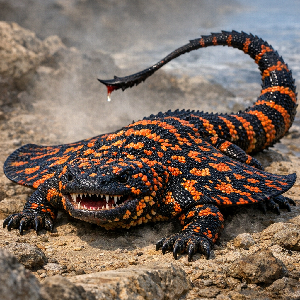 Stingila, an AI-generated hybrid of Sting Ray and Gila monster