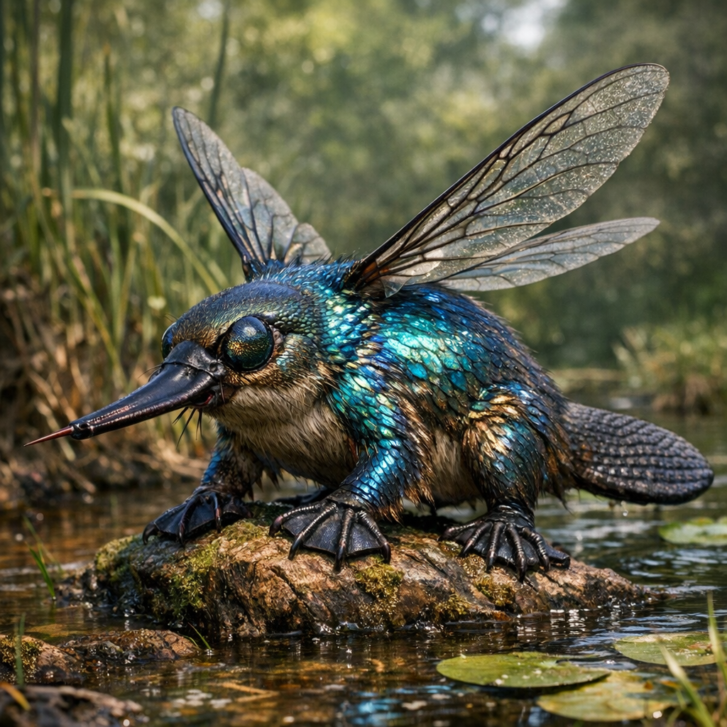 Platymosquito, an AI-generated hybrid of mosquito and Platypus