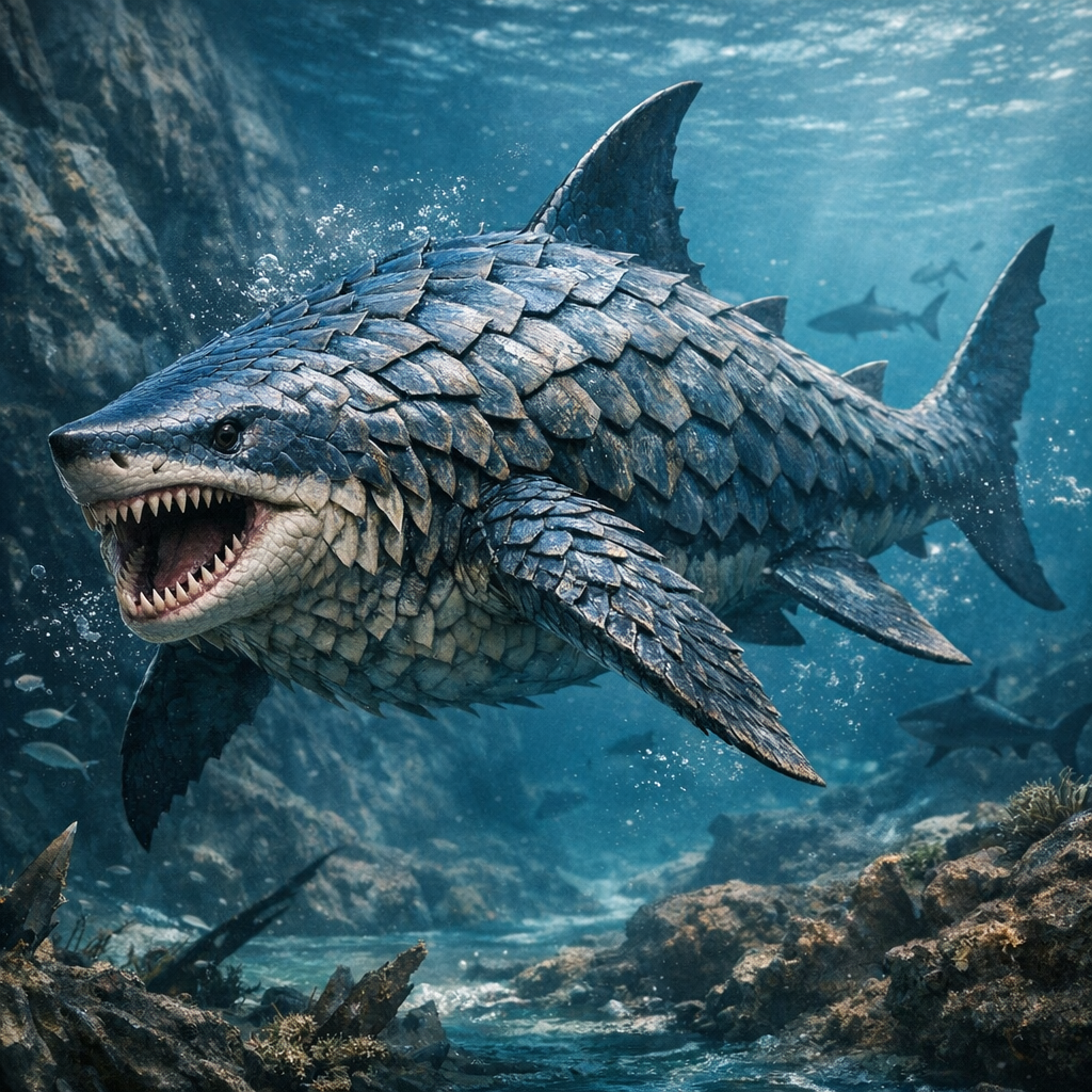 Pangalark, an AI-generated hybrid of Pangolin and Shark