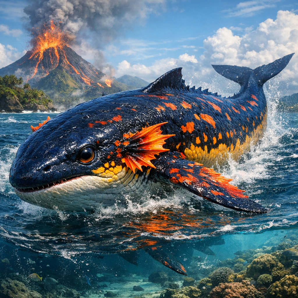 Salawhale, an AI-generated hybrid of Salamander and Whale