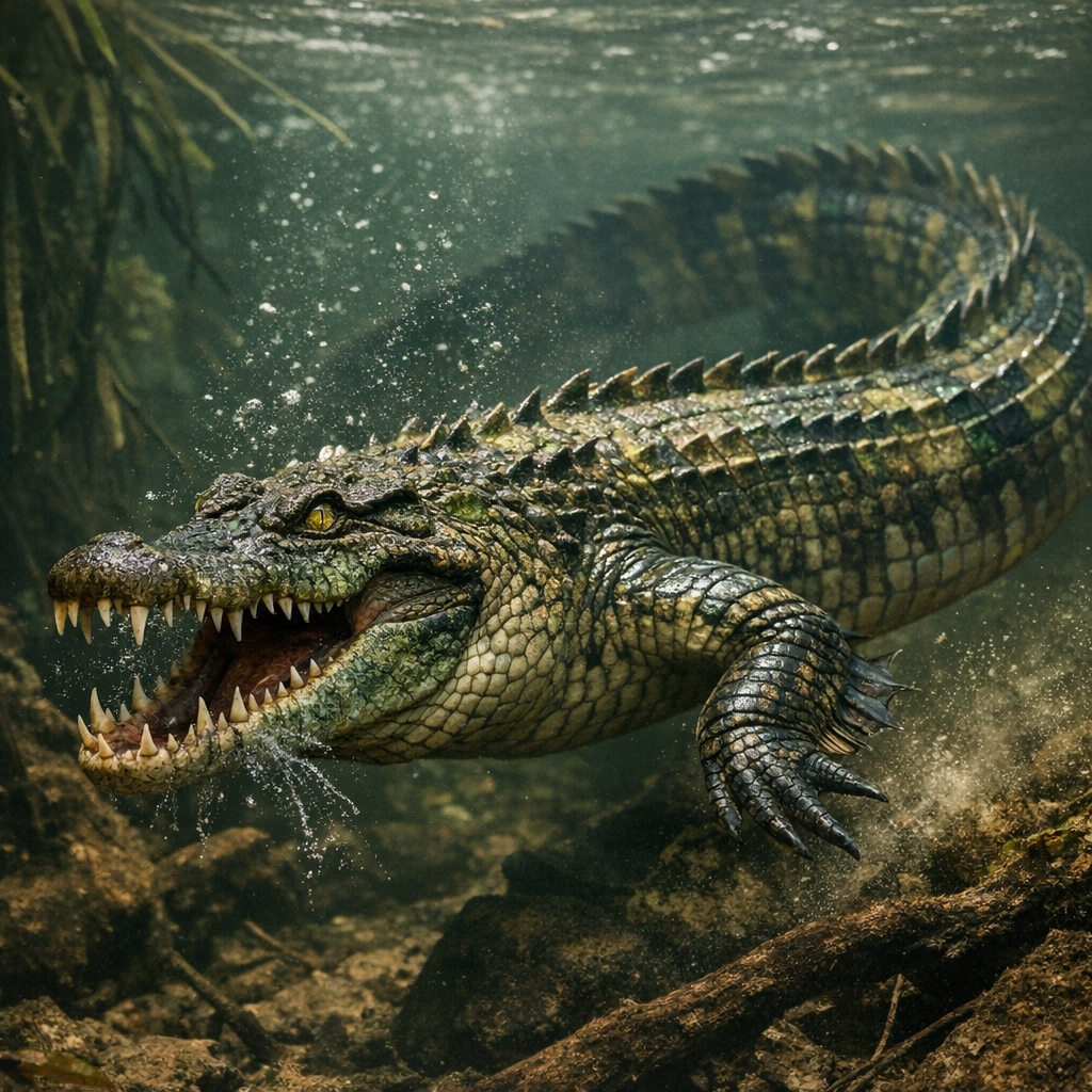 Erocodile, an AI-generated hybrid of Eel and Crocodile