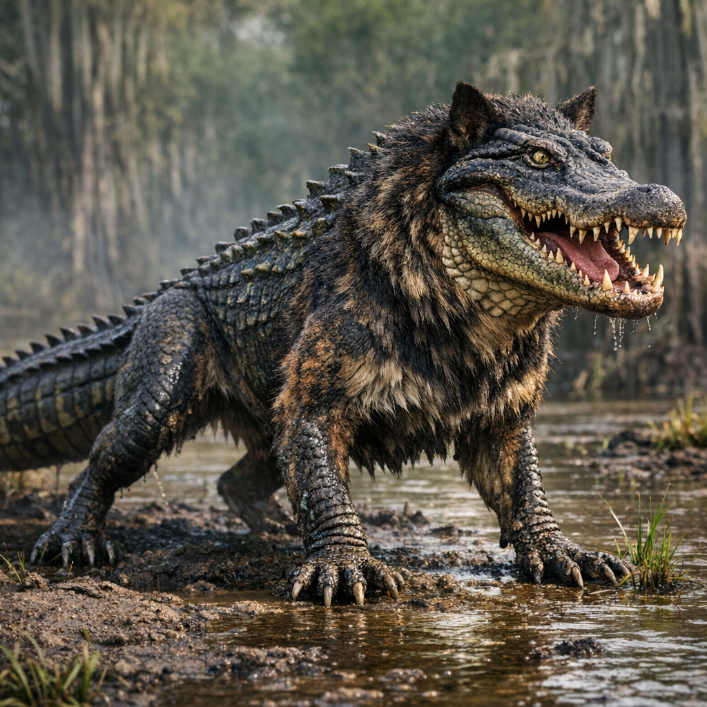 Doggator, an AI-generated hybrid of dog and Alligator
