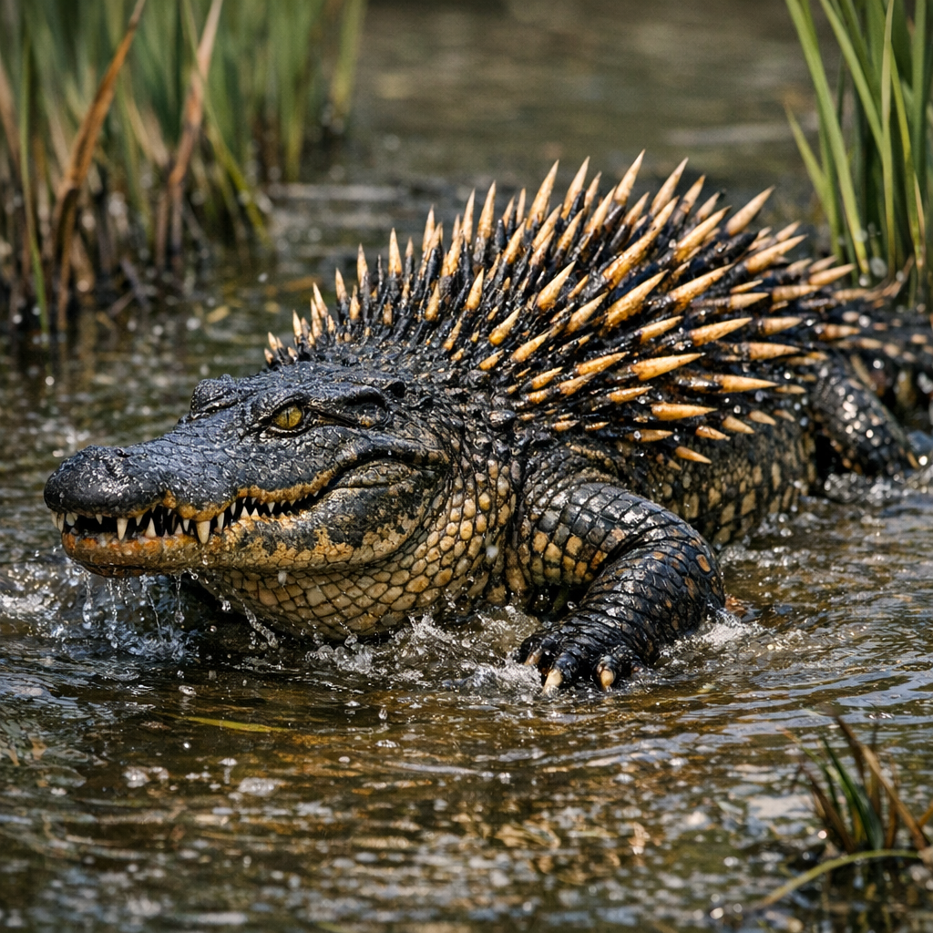 Echidalligator, an AI-generated hybrid of Alligator and Echidna