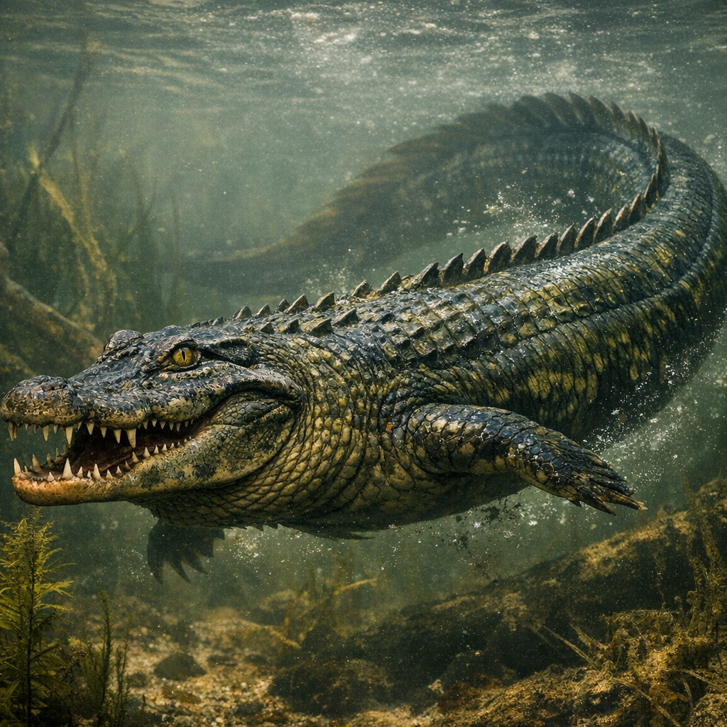 Allig eel, an AI-generated hybrid of Alligator and Eel