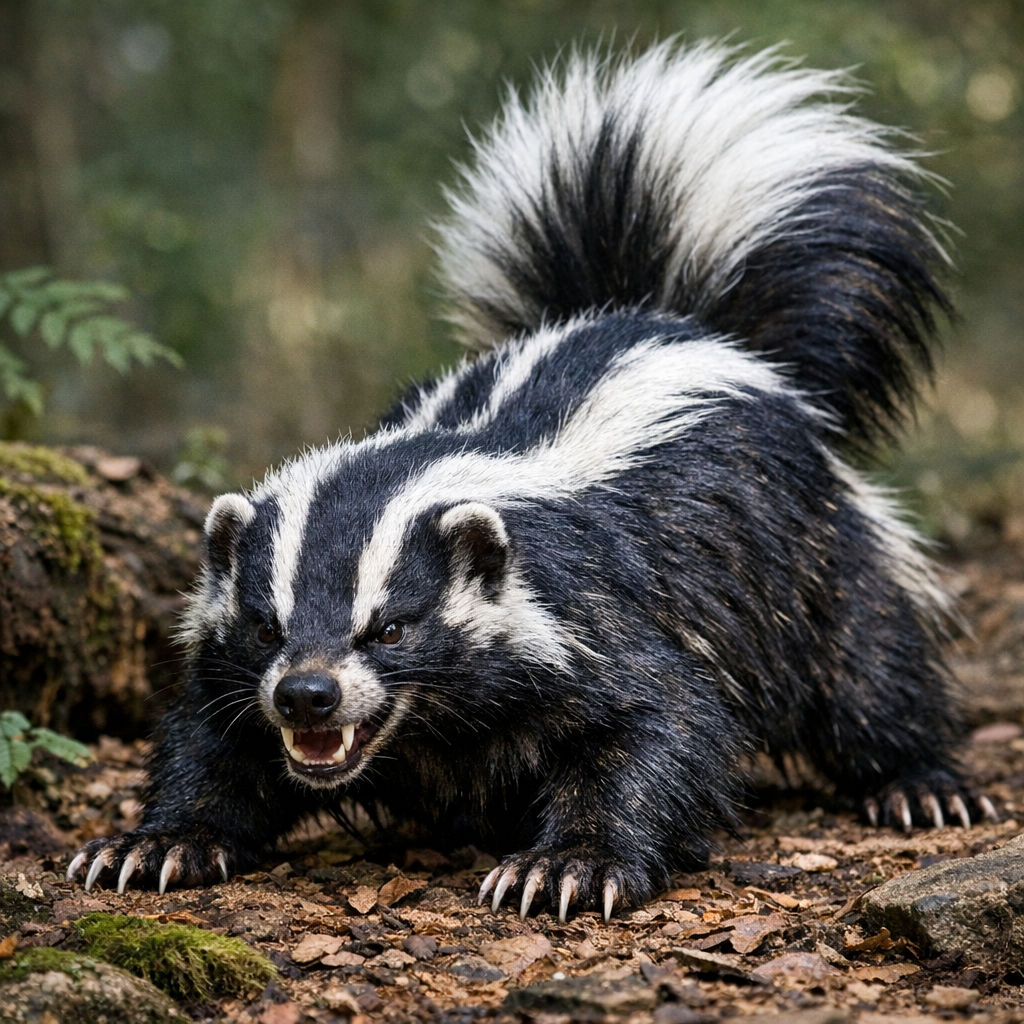 Badgunk, an AI-generated hybrid of Badger and Skunk