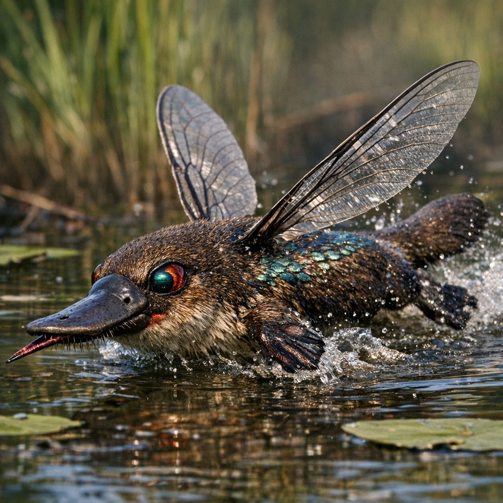 Platymosquito, an AI-generated hybrid of Platypus and mosquito