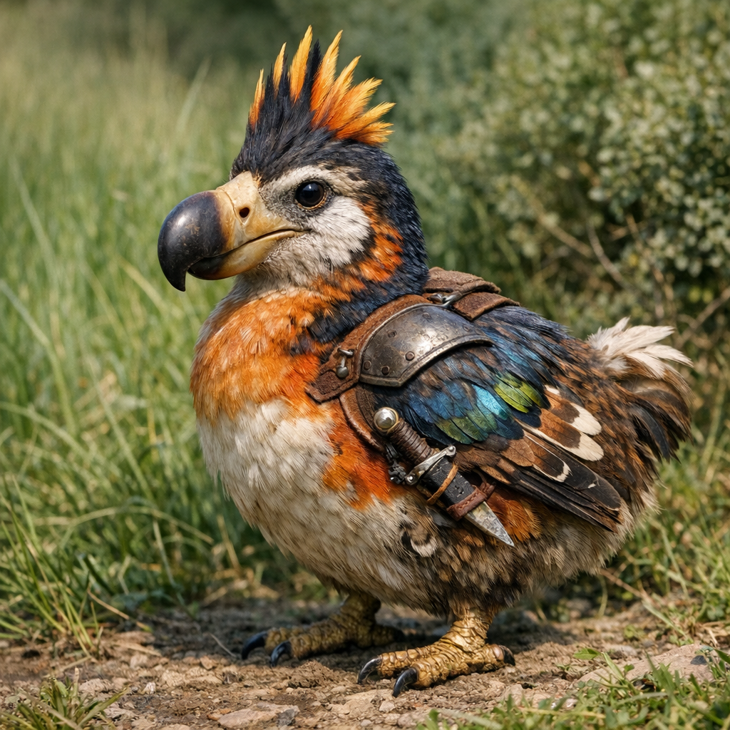 Dolark, an AI-generated hybrid of Dodo and Lark
