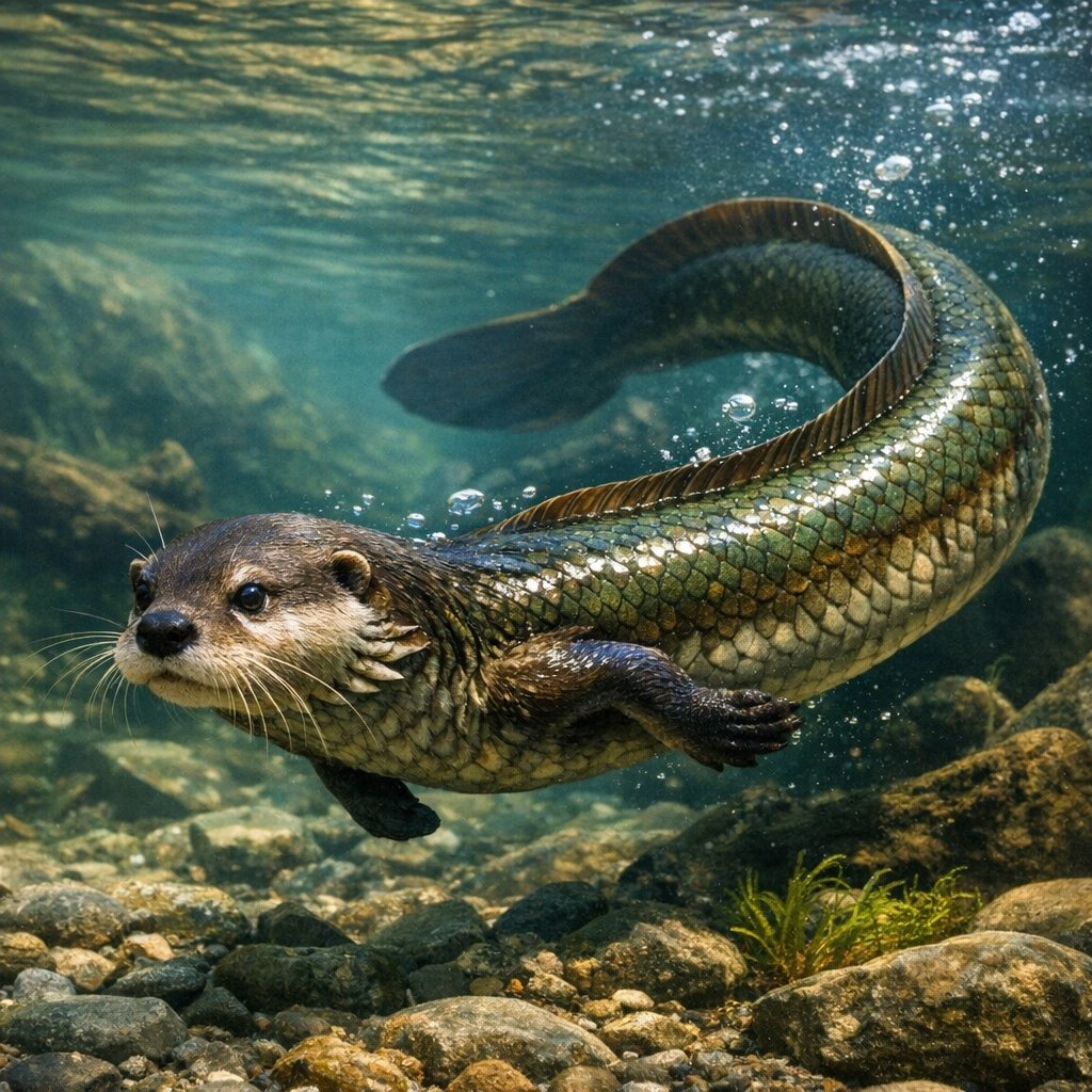 Otterel, an AI-generated hybrid of Otter and Eel