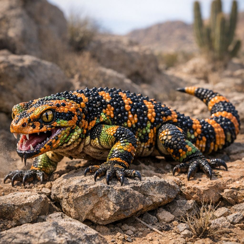 Gekila, an AI-generated hybrid of Gecko and Gila monster