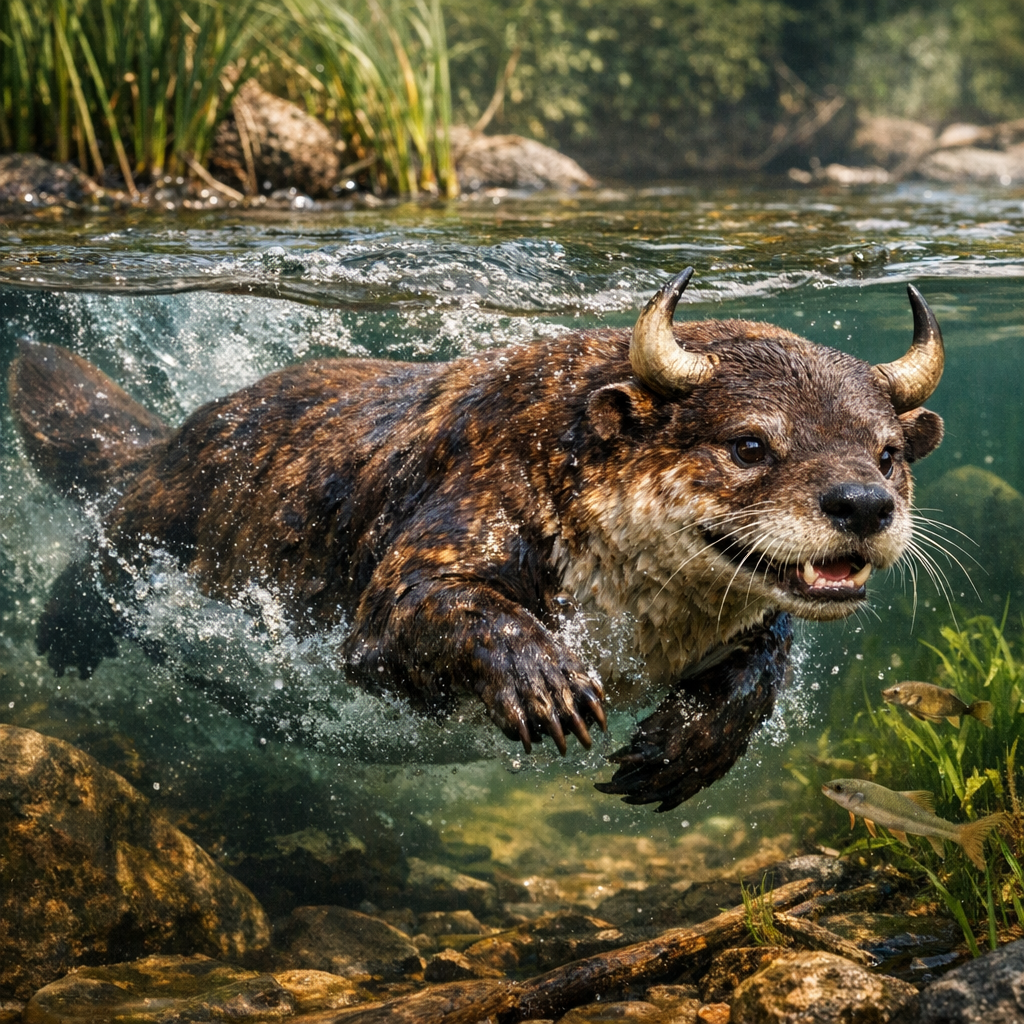 Oxtter, an AI-generated hybrid of Ox and Otter