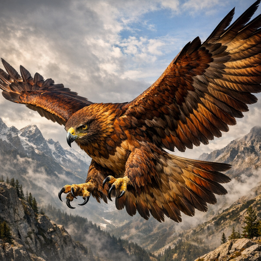 Eagawk, an AI-generated hybrid of Eagle and Hawk
