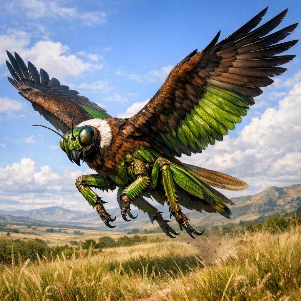Condorhopper, an AI-generated hybrid of Condor and Grasshopper