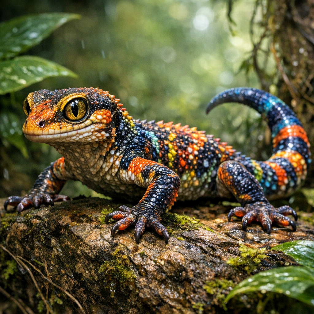 Salagecko, an AI-generated hybrid of Salamander and Gecko