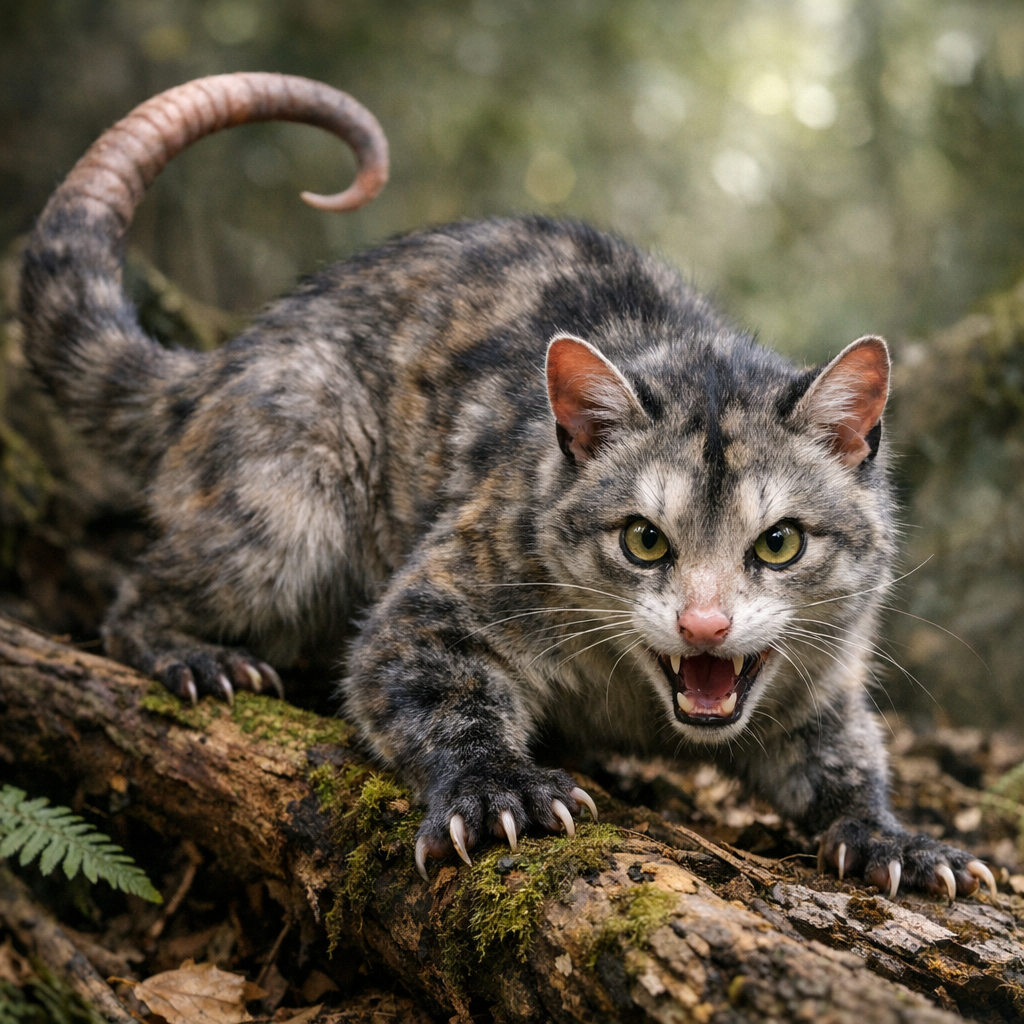 Opocat, an AI-generated hybrid of Opossum and Cat