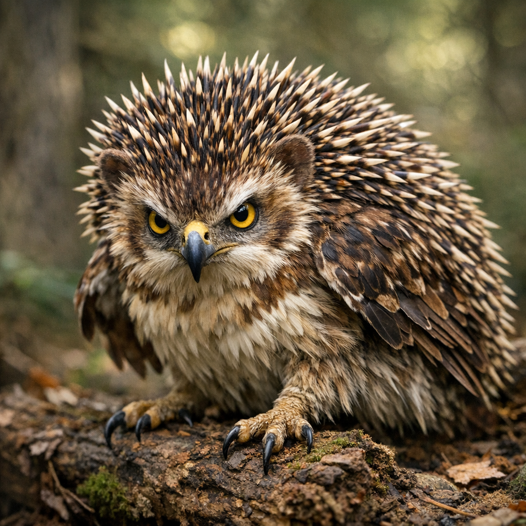 Hawgehog, an AI-generated hybrid of Hawk and Hedgehog