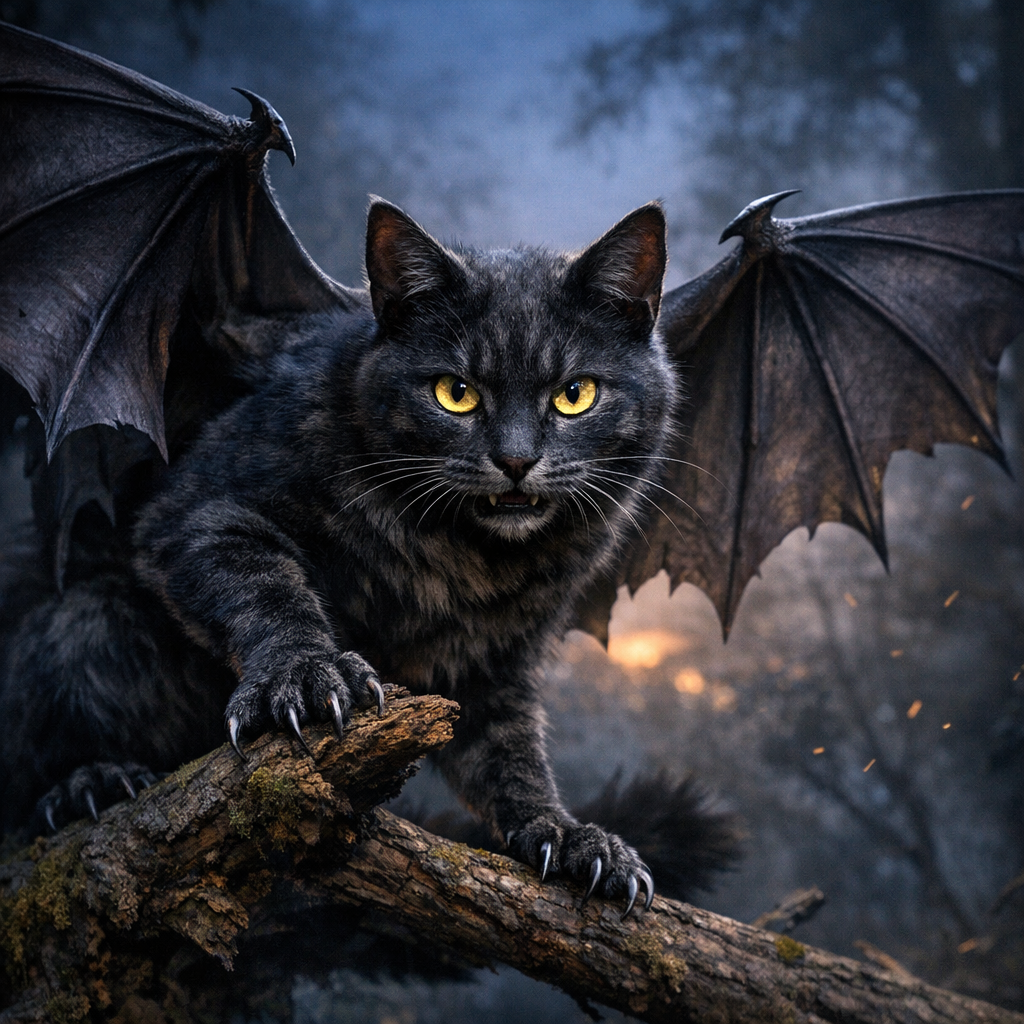 Batcat, an AI-generated hybrid of Bat and Cat