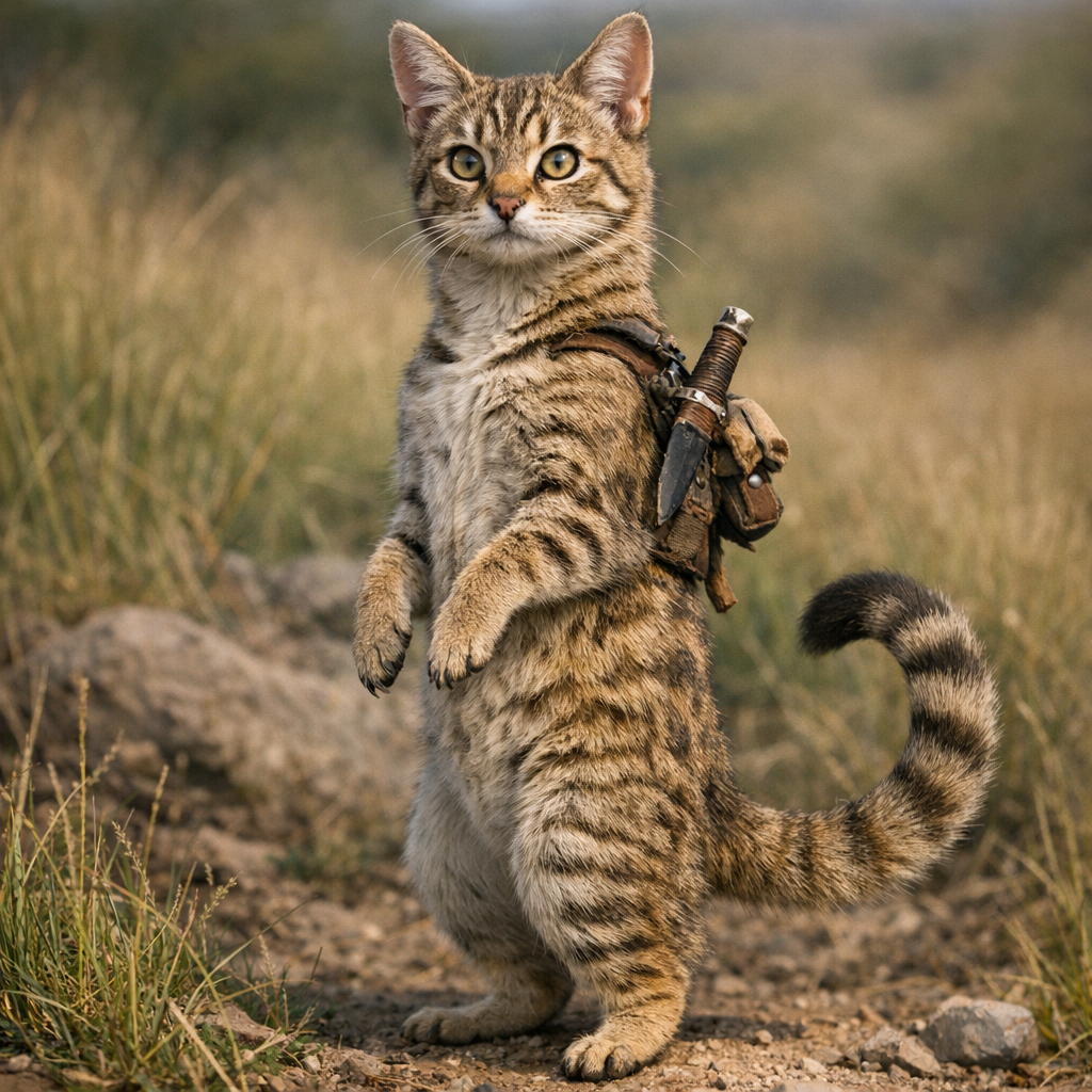 Meerkatcat, an AI-generated hybrid of Meerkat and Cat
