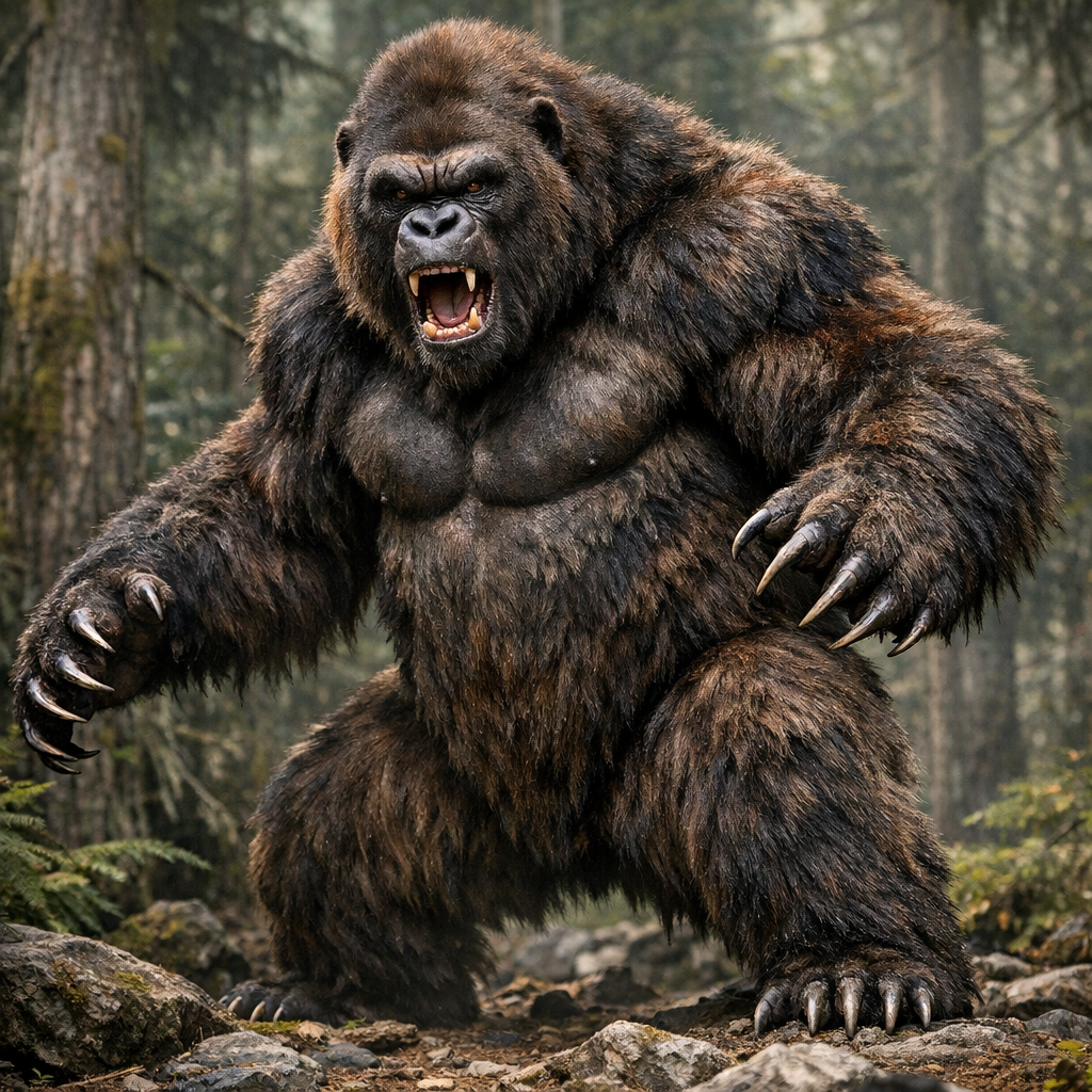 Goribear, an AI-generated hybrid of Gorilla and Bear