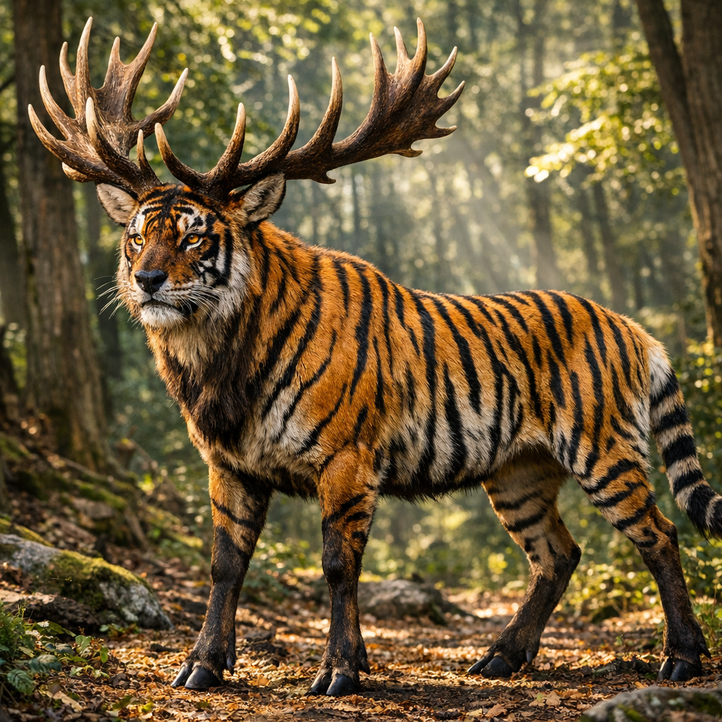 Elkiger, an AI-generated hybrid of Elk and Tiger