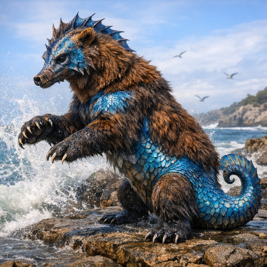Seabear, an AI-generated hybrid of Seahorse and Bear