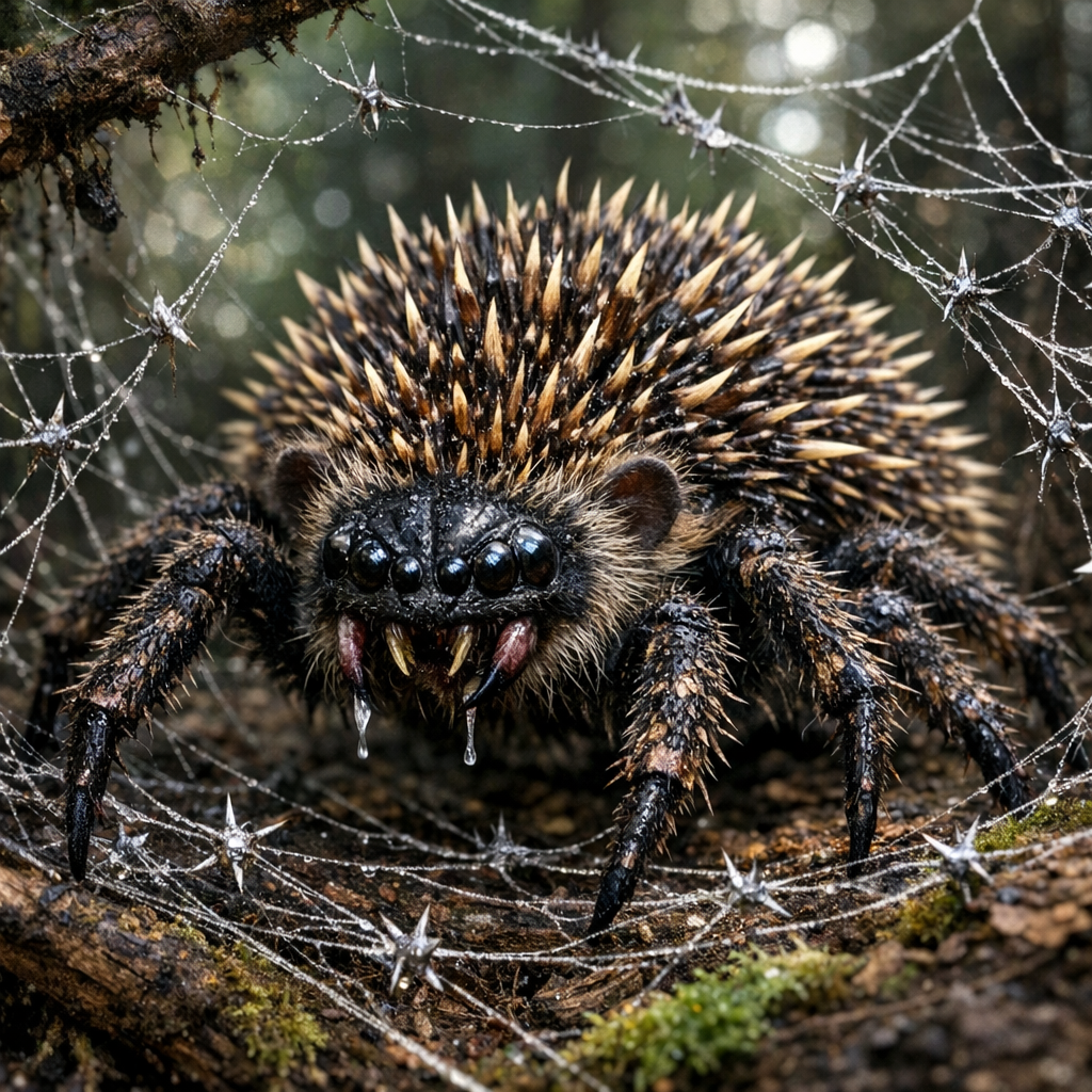 HedgeSpid, an AI-generated hybrid of Spider and Hedgehog