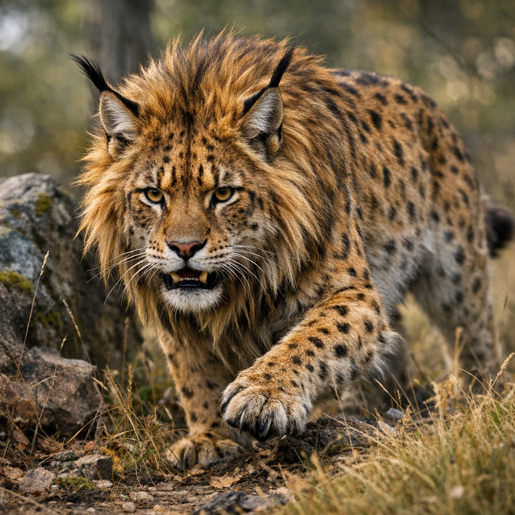 Lynxion, an AI-generated hybrid of Lion and Lynx
