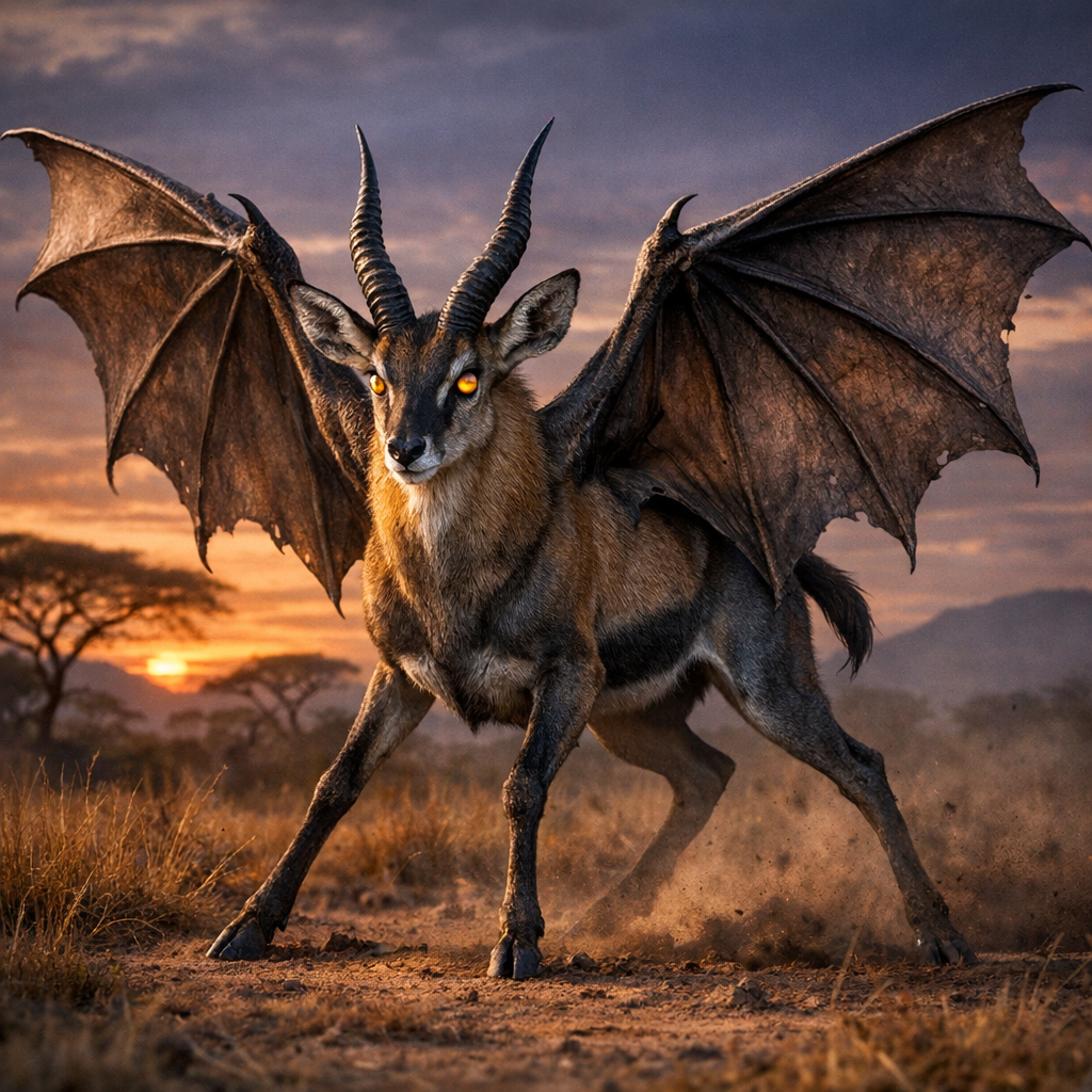 Antobat, an AI-generated hybrid of Antelope and Bat