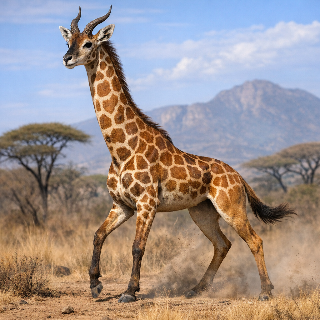 Antelaffe, an AI-generated hybrid of Antelope and Giraffe