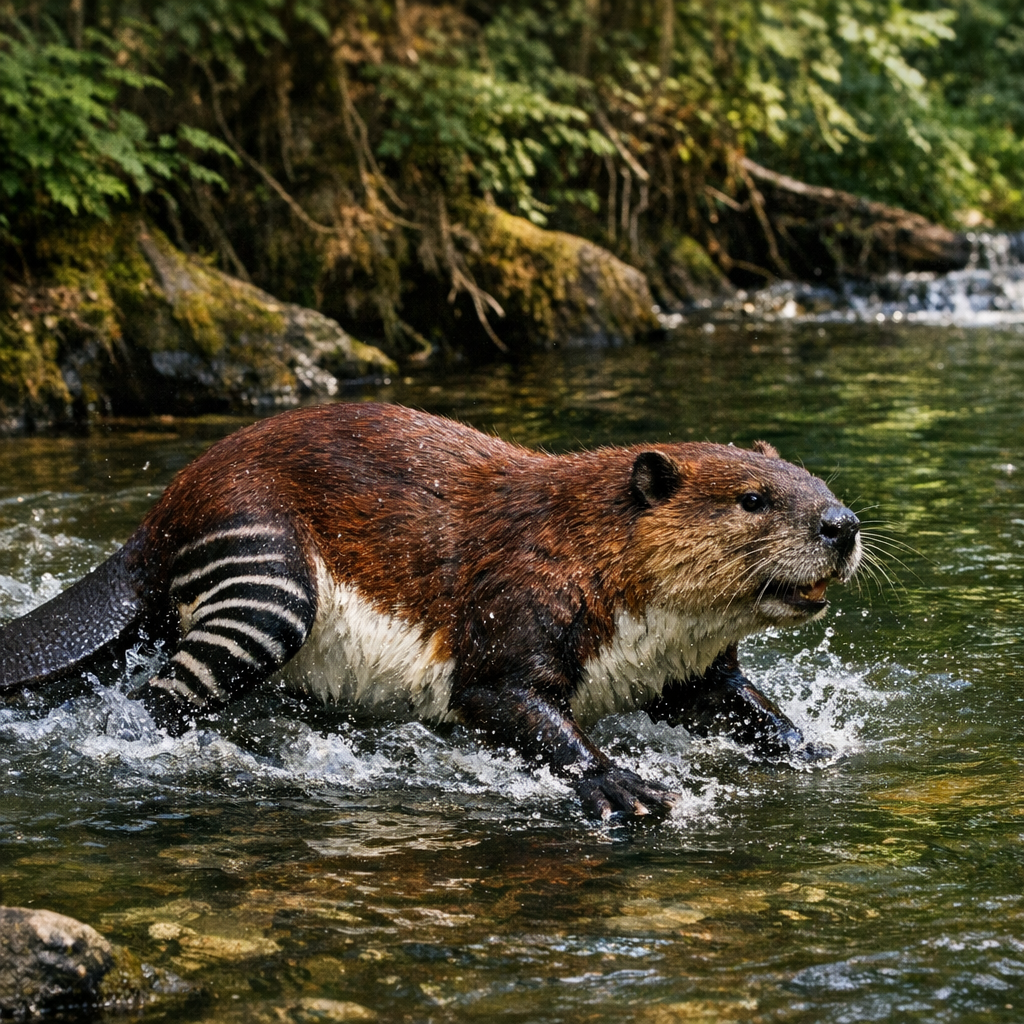 Bevokapi, an AI-generated hybrid of Beaver and Okapi