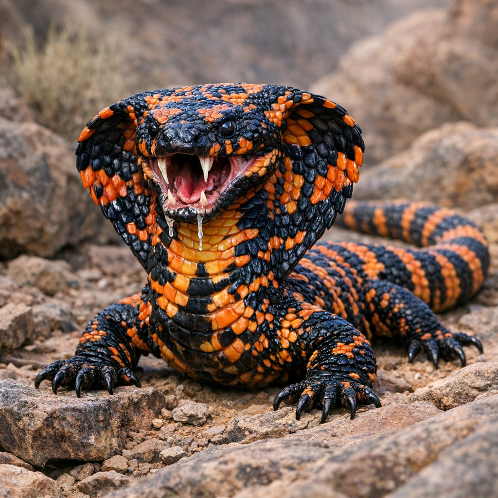 Cobra-Monster, an AI-generated hybrid of Cobra and Gila monster